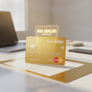 Cartão de crédito Inter gold com limite inicial de R$1.000,00