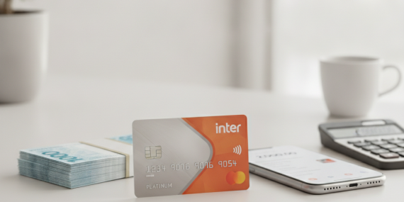 Cartão de crédito Inter Platinum com limite inicial de R$2.000,00